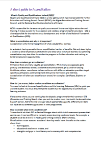 A short guide to accreditation