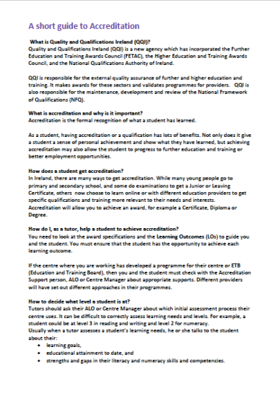 A short guide to accreditation