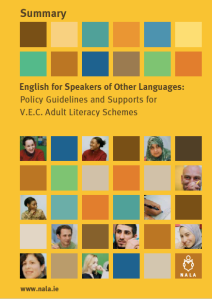 English for speakers of other languages - policy guidelines for VEC adult literacy schemes - summary