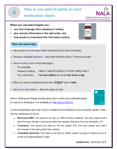 How to use plain English on medication labels