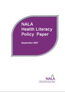 NALA Health literacy policy paper (2007)