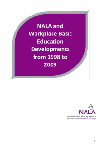 NALA and workplace basic education developments 1998-2009