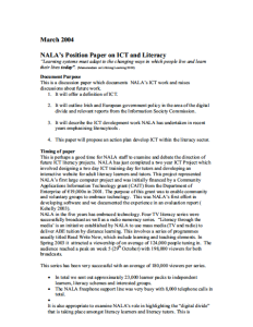 NALAs position paper on ICT and literacy (2004)