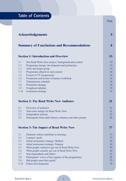 Read Write Now 2 - Evaluation Report