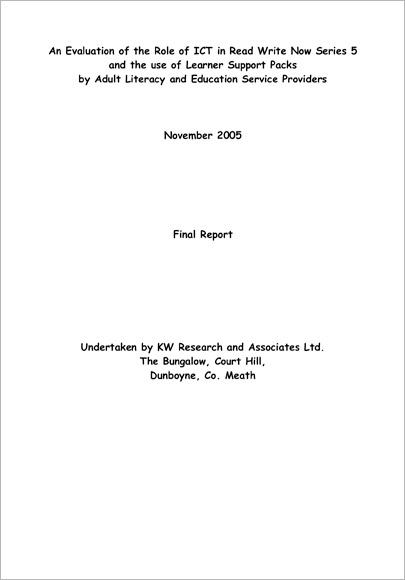 Read Write Now TV Series 5 - Evaluation Report