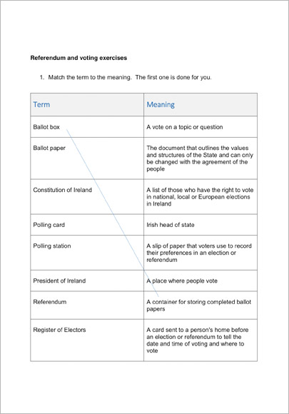 Referendum and voting exercises