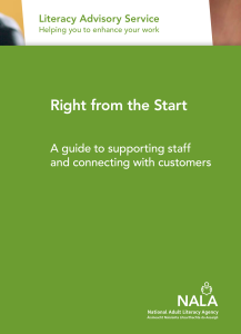 Right from the start - a guide to supporting staff and connecting with customers