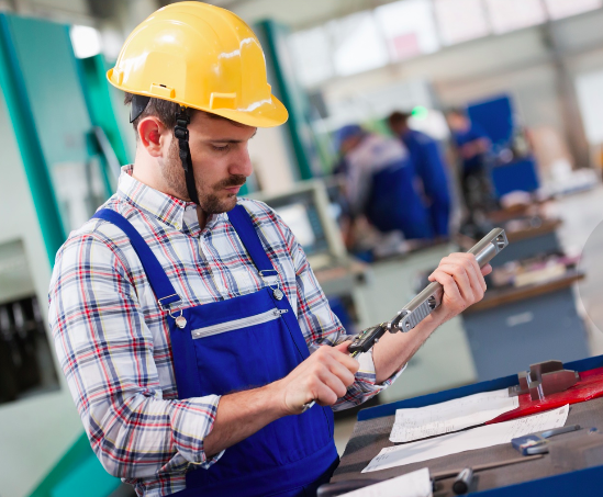 Worker with yellow helmet
