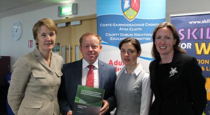 Dr. Marie Griffin, CEO, County Dublin VEC, Minister Ciaran Cannon, Dr. Elish Regan, ESRI, and Inez Bailey, NALA