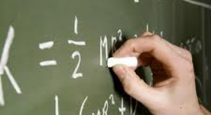 Stock image a chalkboard with maths symbols