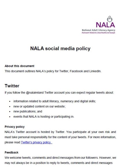 NALA social media policy