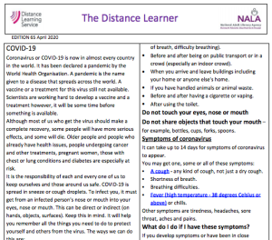 The Distance Learner - April 2020 worksheet (issue 65)