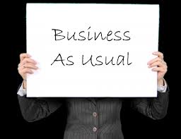 stock image: business as usual sign