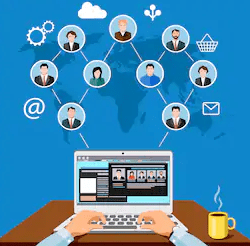 Remote working graphic image