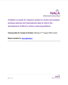 Invitation to tender - Research project to inform the development of NALA’s online e-learning platform