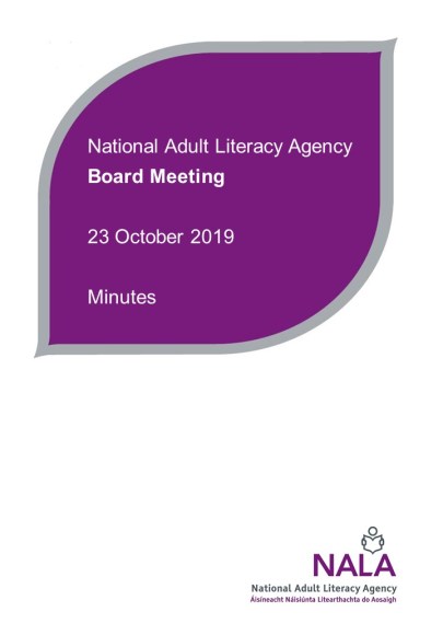 Minutes of the NALA Board Meeting – 23 October 2019