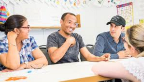 Stock image of people in a classrom