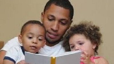 Stock photo: father with 2 children