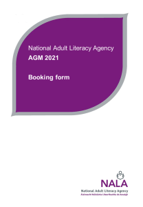 AGM 2021 Booking Form