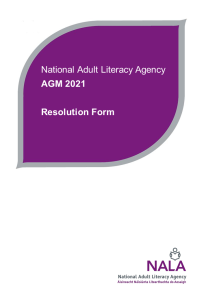 AGM 2021 Resolution Form