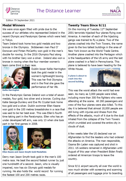 The Distance Learner September 2021 article