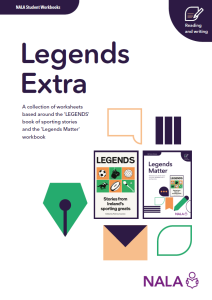 Worksheet cover: Legends Extra worksheets NALA