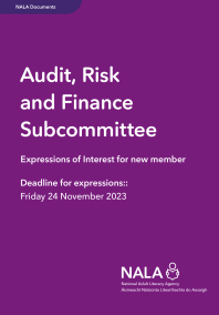 Audit Risk and Finance Subcommittee Expressions of Interest for new member