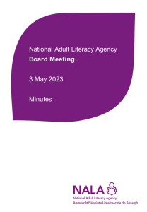 Nala board meeting minutes cover May 2023