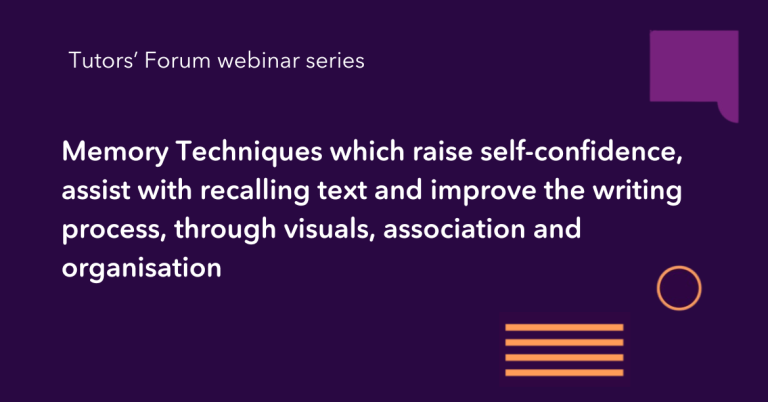 Tutor Forum webinar - Memory techniques 6 Mar 2025 - Web