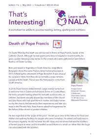 That’s Interesting! – May 2025 worksheet (Issue 116)