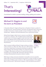 That's Interesting September 2025 worksheet cover