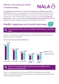 Cover of the NALA factsheet on health, happiness and social outcomes - Organisation for Economic Co-operation and Development (OECD) Survey of Adult Skills