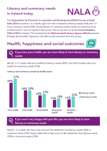 Cover of the NALA factsheet on health, happiness and social outcomes - Organisation for Economic Co-operation and Development (OECD) Survey of Adult Skills