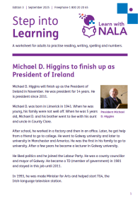 Step into learning worksheet September 2025 cover