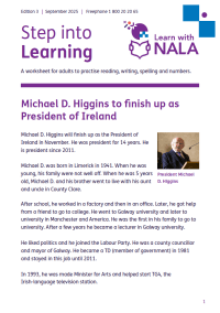 Step into learning worksheet September 2025 cover