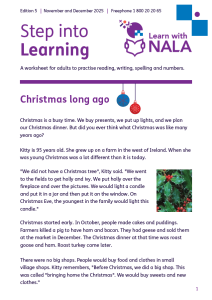 Step into Learning November and December 2025 worksheet cover