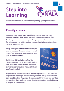 Step into Learning worksheet January 2026 cover