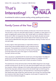 That's Interesting worksheet January 2026 cover