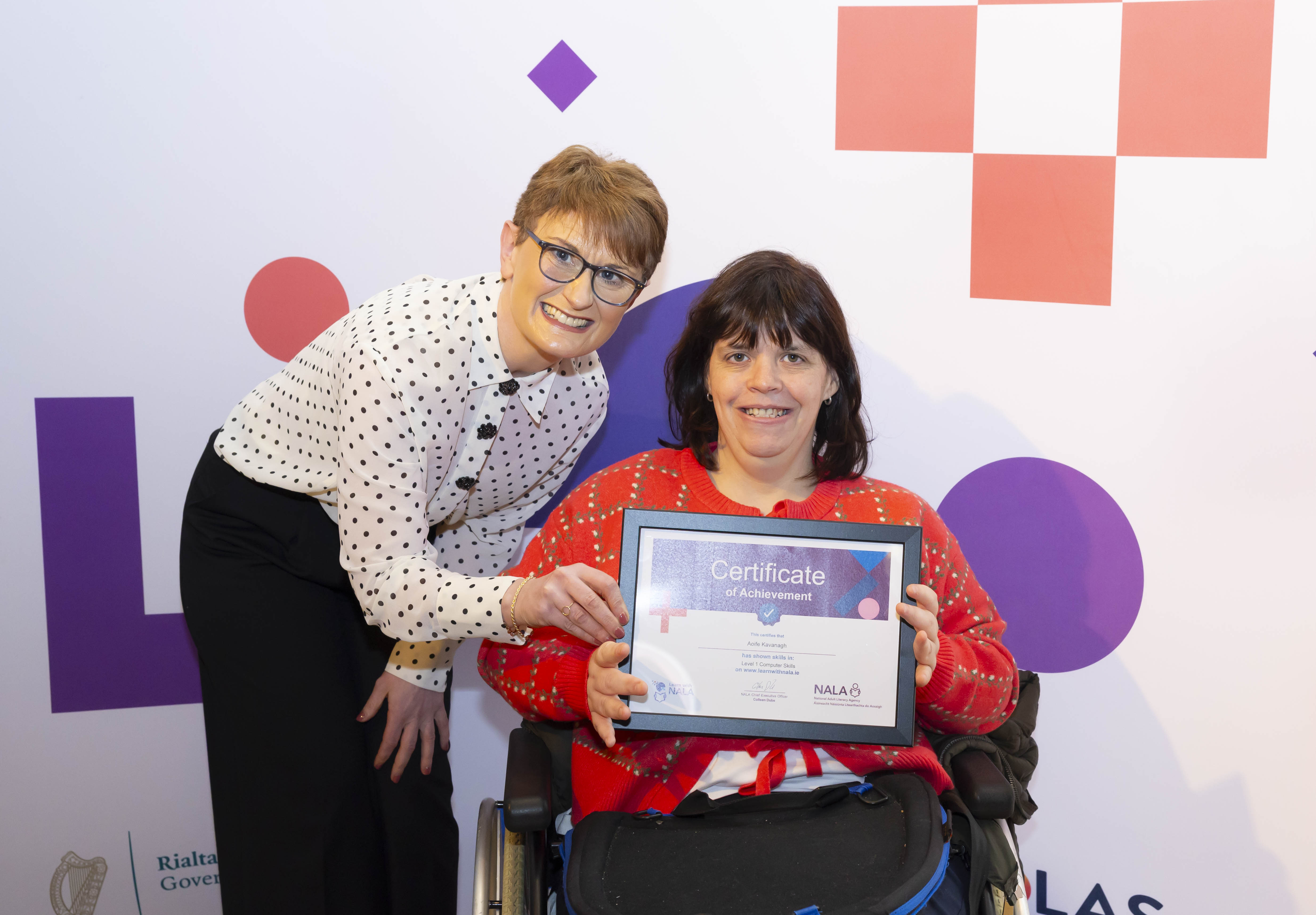 LWN Award Ceremony Waterford 26 March 2026 - Edel McSorley and Learn with NALA learner