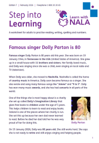 Step into Learning worksheet February 2026 cover