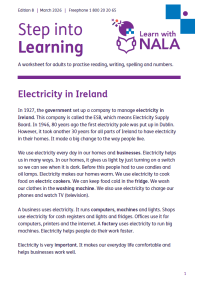 Step into Learning worksheet March 2026 cover