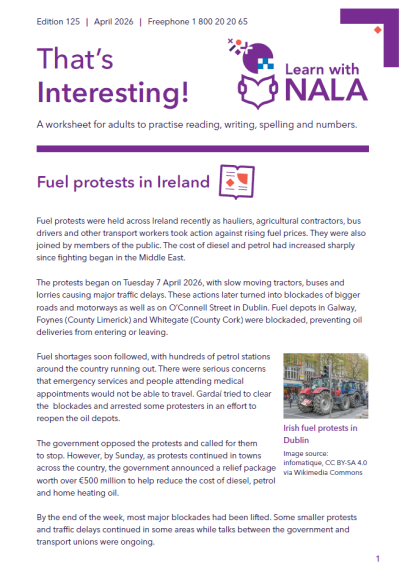 That's Interesting worksheet April 2026 cover