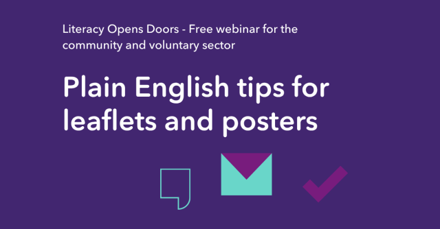 Plain English tips for leaflets and posters