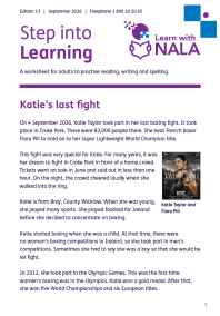 Step into Learning - September 2026 worksheet (Edition 13) cover